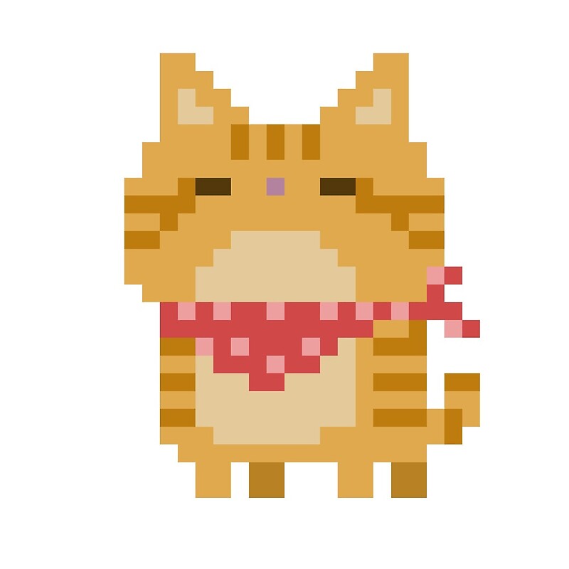 Cartoon Cat Pixel Art