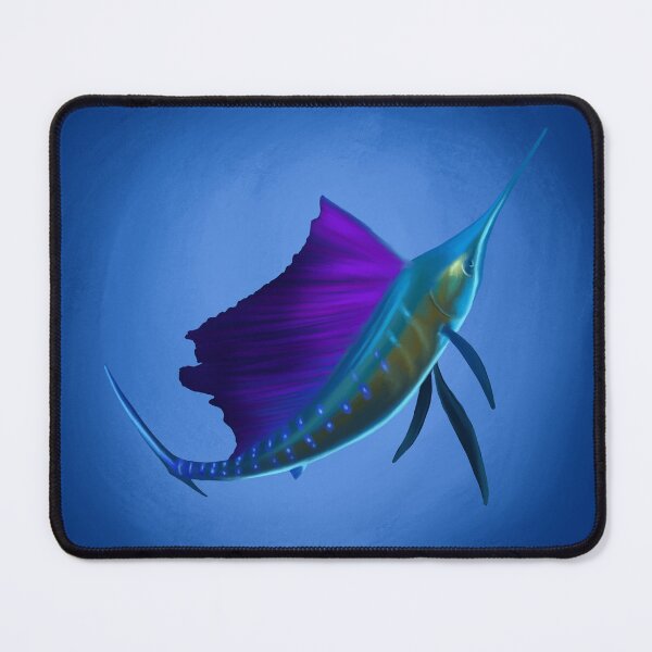 Item preview, Sailfish painting, with hues of blues, purples and greens. Great gift for a fishing lover. designed and sold by PlumpPlumStudio.