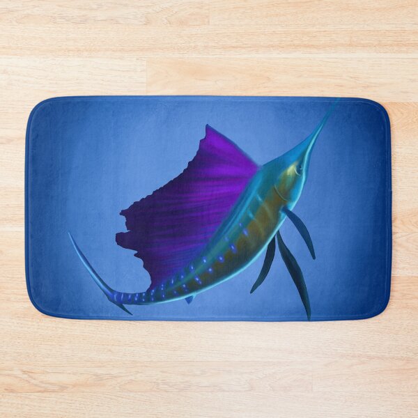 Item preview, Sailfish painting, with hues of blues, purples and greens. Great gift for a fishing lover. designed and sold by PlumpPlumStudio.