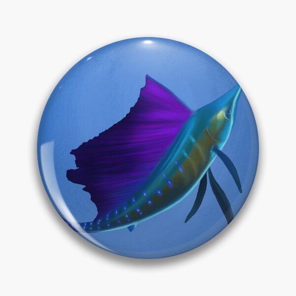 Item preview, Sailfish painting, with hues of blues, purples and greens. Great gift for a fishing lover. designed and sold by PlumpPlumStudio.