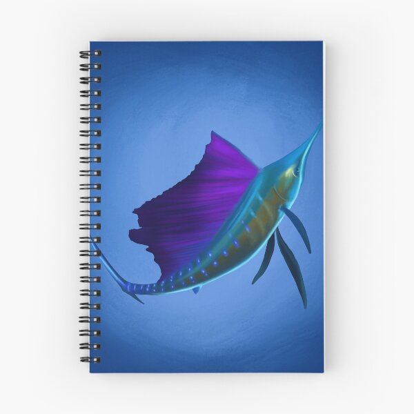 Item preview, Sailfish painting, with hues of blues, purples and greens. Great gift for a fishing lover. designed and sold by PlumpPlumStudio.