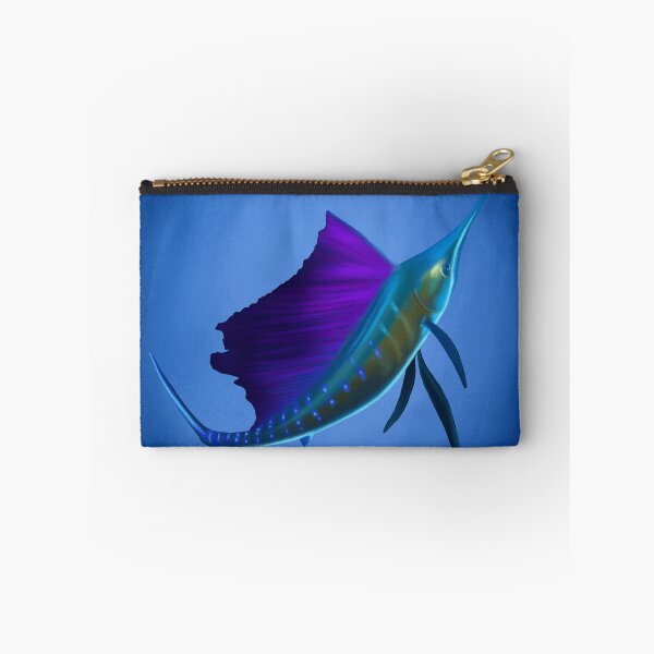 Item preview, Sailfish painting, with hues of blues, purples and greens. Great gift for a fishing lover. designed and sold by PlumpPlumStudio.