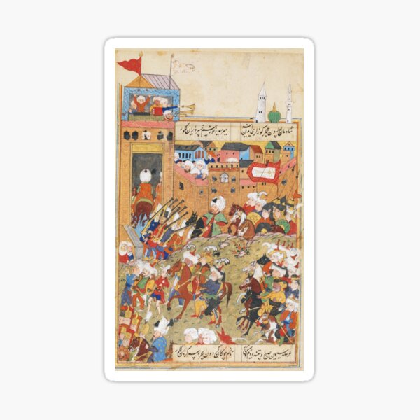 Item preview, "Ottoman Army Entering a City", Folio from a Divan of Mahmud `Abd al-Baqi Mahmud 'Abd-al Baqi (1526–1600) designed and sold by Vintage Designs +.