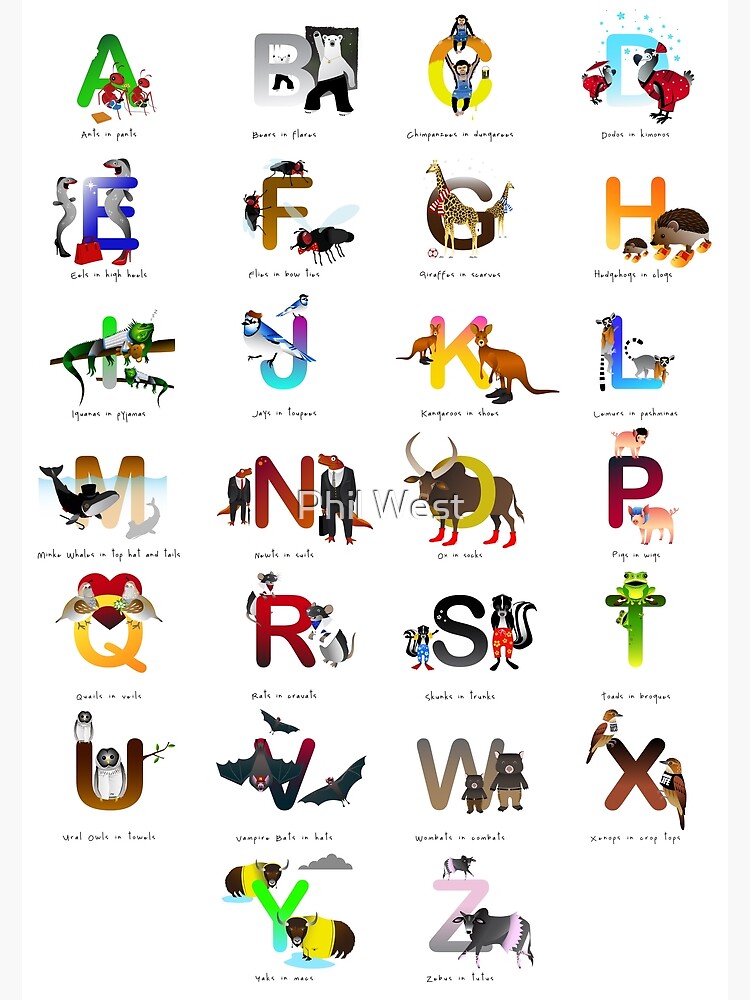 "Animal Alphabet " Poster by philrwesty | Redbubble