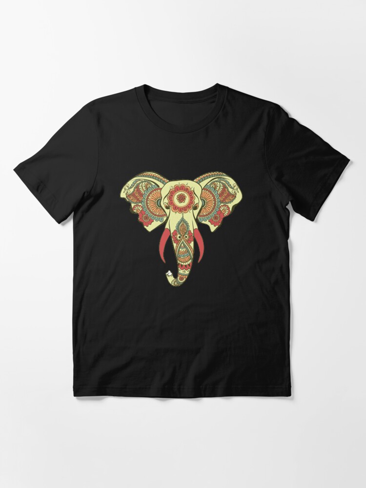 Alternate view of Symmetrical Decor, Multicolor Symmetrical Decor Tattoo, Symmetrical, Elephant Essential T-Shirt