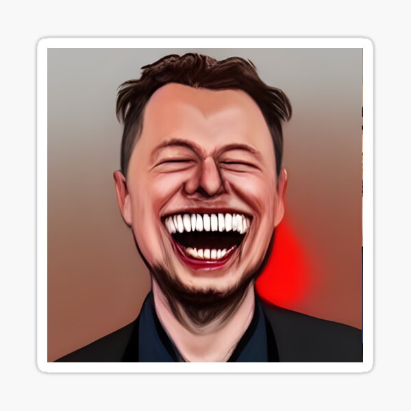 Item preview, Laughing Elon Musk designed and sold by lollipopdropper.