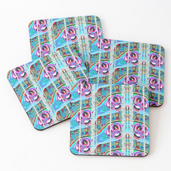 Item preview,  Vintage Abstract Blue Floral Pattern By Edouard Benedictus,Antique,Retro,Art deco,Botanical,aesthetic, bright, decorative,old, designed and sold by Tamas Das.