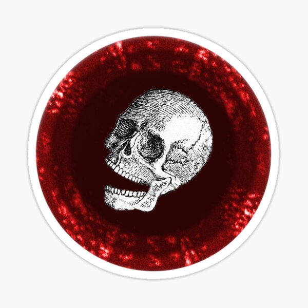 Happy Skull (red) Sticker