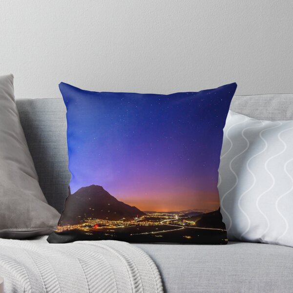 Item preview, Night road traffic view after sunset in mountains, nightscene, Switzerland designed and sold by Alexander Sorokopud.