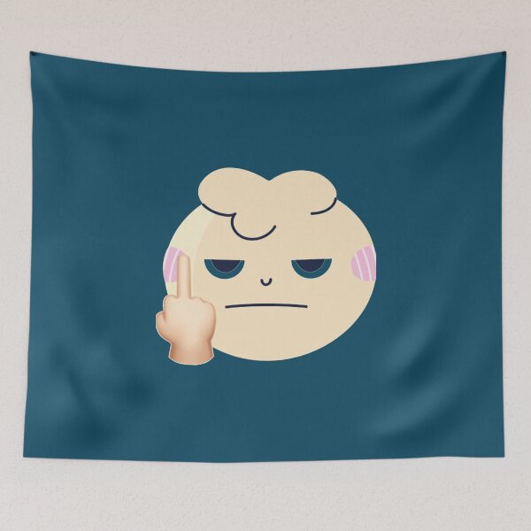 Artikelvorschau, BeigeHellrosa Fick dich Emoji entworfen und verkauft von BellaArtCrafts.