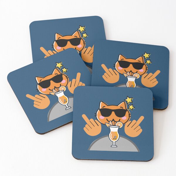 Item preview, Cool Cat Fuck You Emoji   designed and sold by BellaArtCrafts.