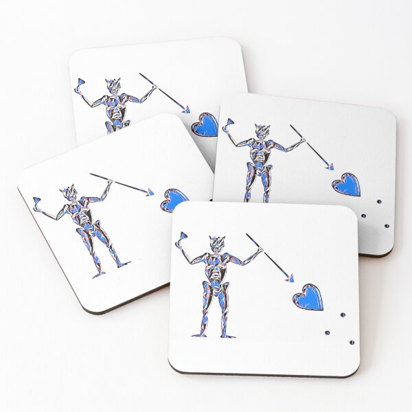 Item preview, Blackbeard's Pirate Flag Black Blue and White Fractured Skeleton and Heart  designed and sold by TeachUrb.