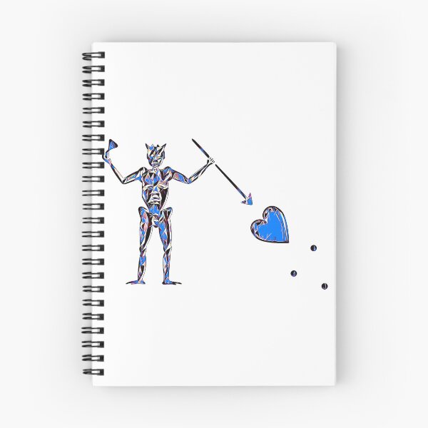 Item preview, Blackbeard's Pirate Flag Black Blue and White Fractured Skeleton and Heart  designed and sold by TeachUrb.