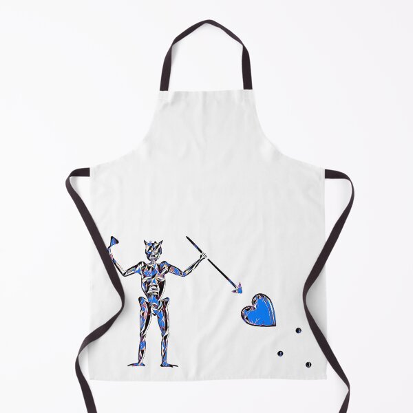 Item preview, Blackbeard's Pirate Flag Black Blue and White Fractured Skeleton and Heart designed and sold by TeachUrb.