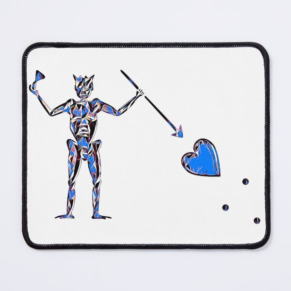 Item preview, Blackbeard's Pirate Flag Black Blue and White Fractured Skeleton and Heart  designed and sold by TeachUrb.