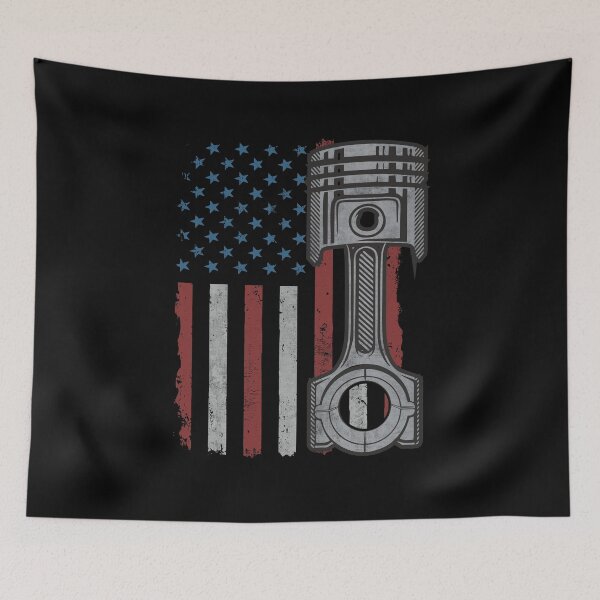 Item preview, Piston American Flag Car Enthusiast US Mechanic Gift  designed and sold by alenaz.