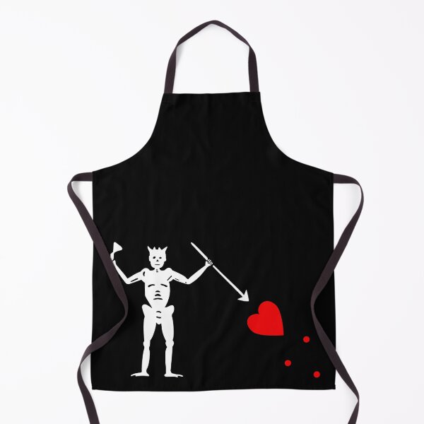 Item preview, Blackbeard's Pirate Flag White Black Classic Original Skeleton and Heart designed and sold by TeachUrb.