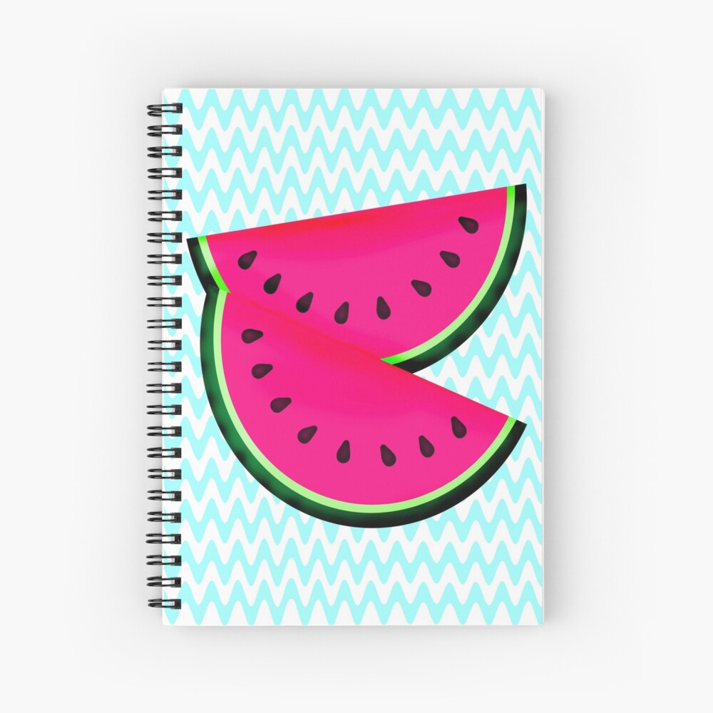 Watermelon Teal Chevron Spiral Notebook