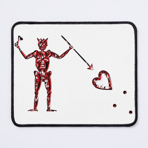Item preview, Blackbeard's Pirate Flag Red Black and White Fractured Skeleton and Broken Heart  designed and sold by TeachUrb.