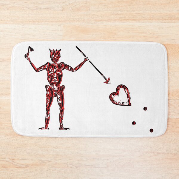 Item preview, Blackbeard's Pirate Flag Red Black and White Fractured Skeleton and Broken Heart  designed and sold by TeachUrb.