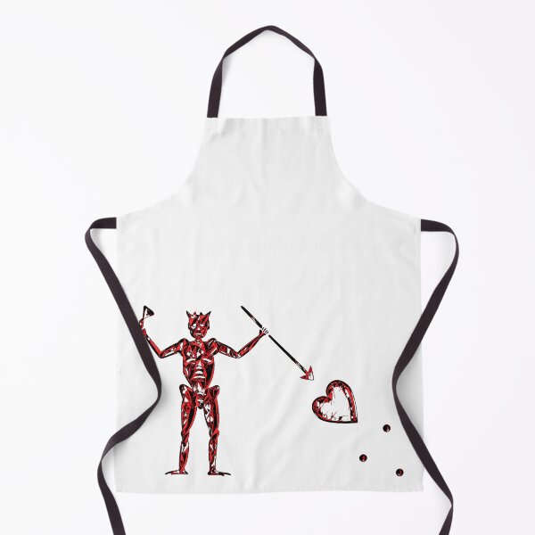Item preview, Blackbeard's Pirate Flag Red Black and White Fractured Skeleton and Broken Heart designed and sold by TeachUrb.
