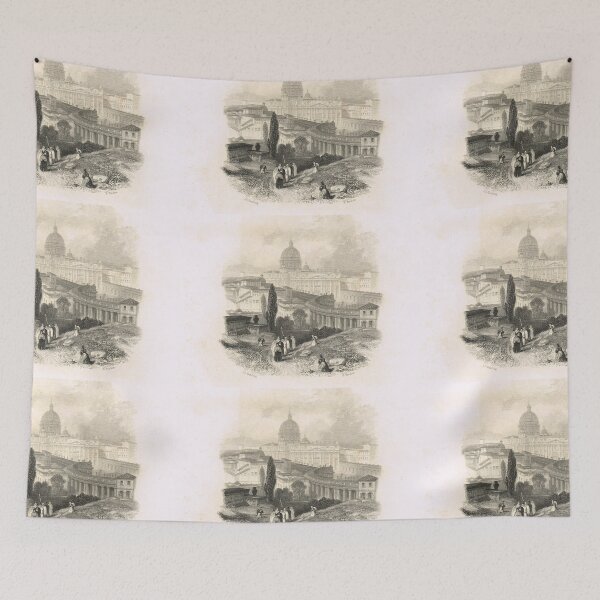 Item preview, Small procession above St Peter's, Rome designed and sold by artfromthepast.