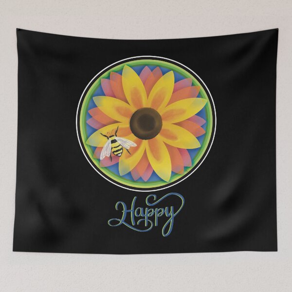 Item preview, Colorful Spring Honey Bee and Flower - Bee Happy designed and sold by hienbosch.
