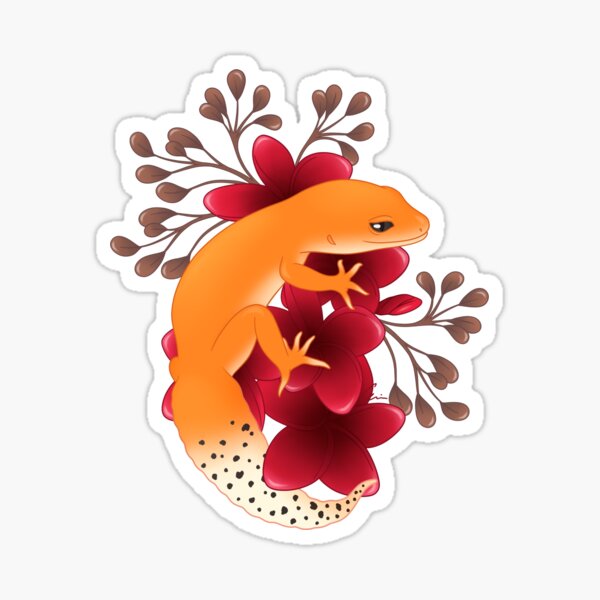 Item preview, Leopard Gecko, Tangerine, and Frangipani Flowers designed and sold by anacecilia.