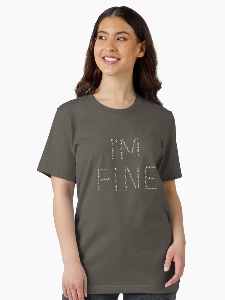 Thumbnail 2 of 7, Essential T-Shirt, I'm Fine designed and sold by AnxietySpace.