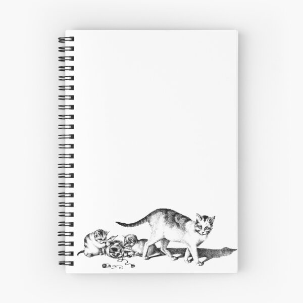 Item preview, Domestic Cat and Three Playful Kittens: Black and White Illustration by Gottfried Mind, The Raphael of Cats 1768-1814 designed and sold by TeachUrb.