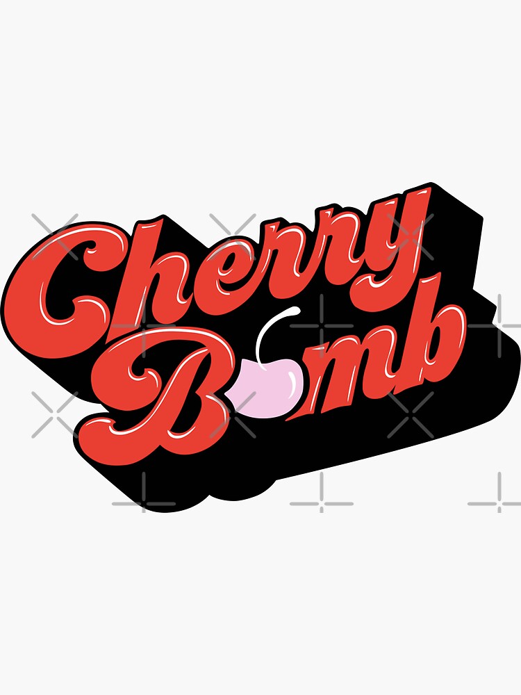 "Cherry Bomb aesthetic sticker Groovy stickers Retro stickers Pop