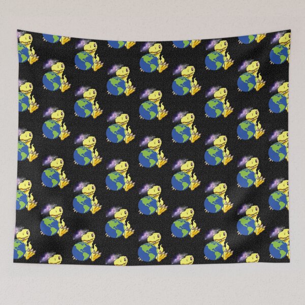 Item preview, Earth day, Yellow T-rex Dinosaur holding Mother Earth #1 designed and sold by Hypnotees.