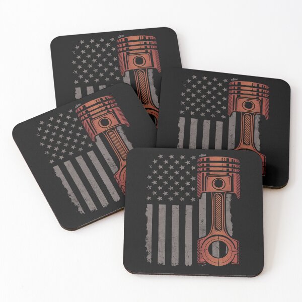 Item preview, Car Enthusiast American Flag Piston from Classic Car Mechanic 4th of July Gift  designed and sold by alenaz.