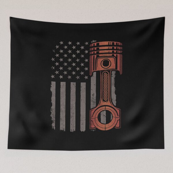 Item preview, Car Enthusiast American Flag Piston from Classic Car Mechanic 4th of July Gift  designed and sold by alenaz.