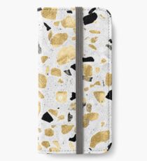 Classy gold vintage marble abstract terrazzo iPhone Wallet/Case/Skin