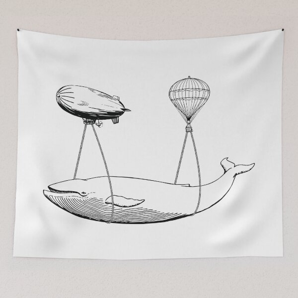 Item preview, flying whale t-shirt funny tee designed and sold by quickkaart.