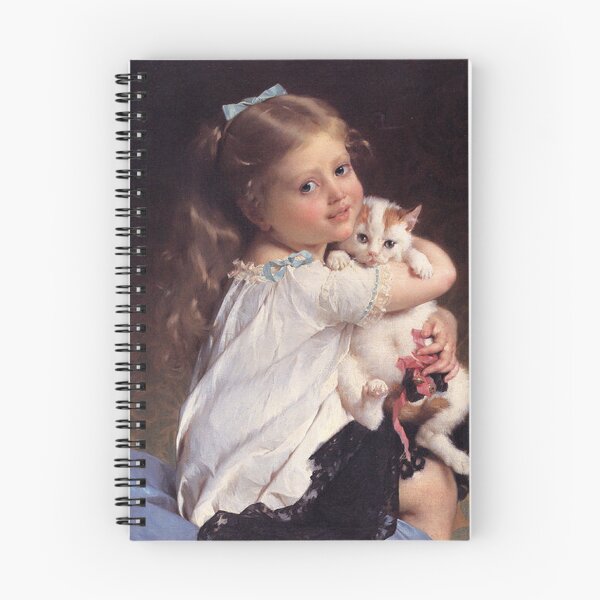Item preview, Young Girl with White Cat in Front of Fireplace designed and sold by SweetMySpot.
