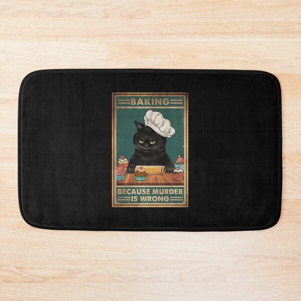 Item preview, Black Cat Baking because murder is wrong cat lover gifts designed and sold by ThanMaiSAD.