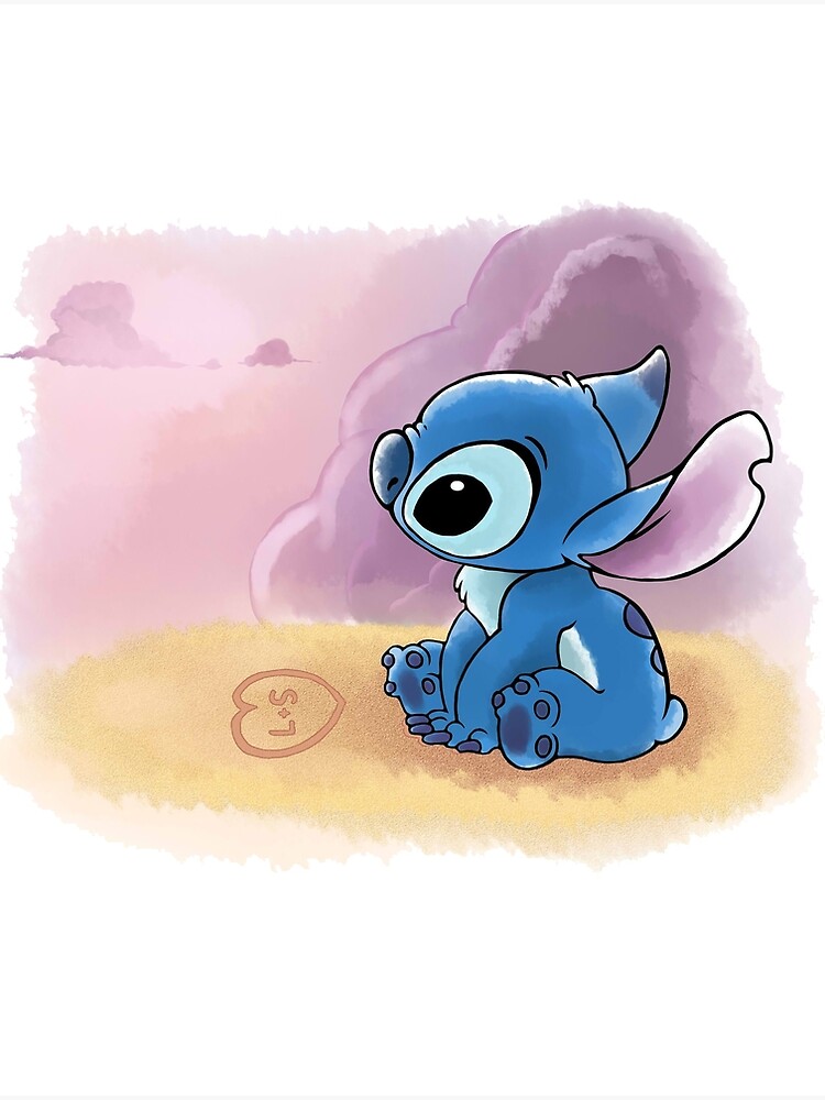 Póster de Lilo & Stitch de dibujos animados de Disney, pintura en