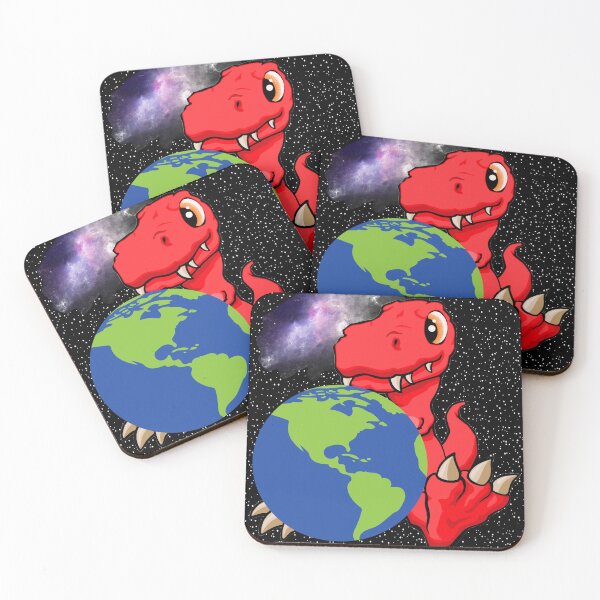 Item preview, Earth day, Red T-rex Dinosaur holding Mother Earth #1 designed and sold by Hypnotees.