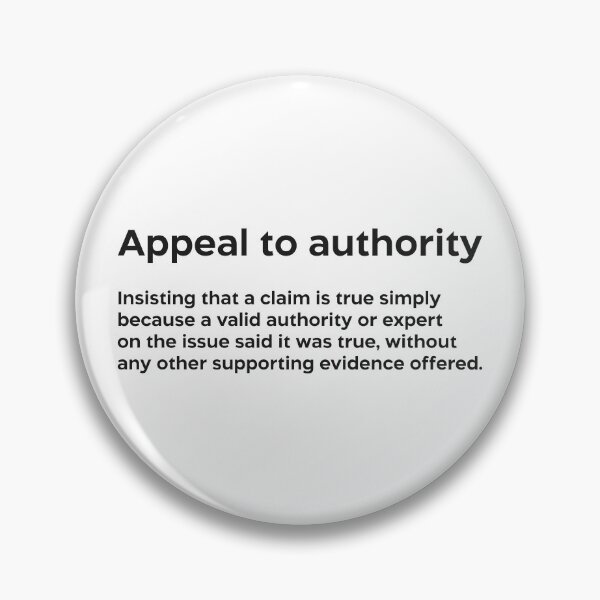 Item preview, Appeal to authority black designed and sold by EdimQuotes.