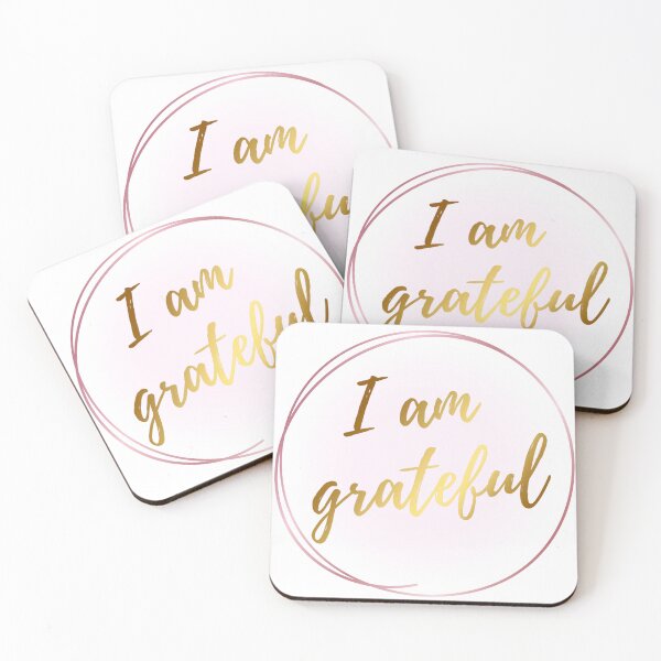Item preview, I Am Grateful Mantra Pink and Gold Silhouette Design designed and sold by TacoRose.