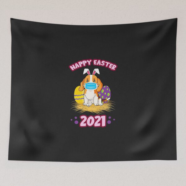 Item preview, Easter 2021 Beagle Dog Bunny and Eggs Social Distancing T-Shirt designed and sold by augetjalegrei.