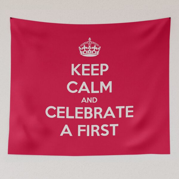 Item preview, Keep Calm And Celebrate A First Pale Greyish White Text designed and sold by taiche.
