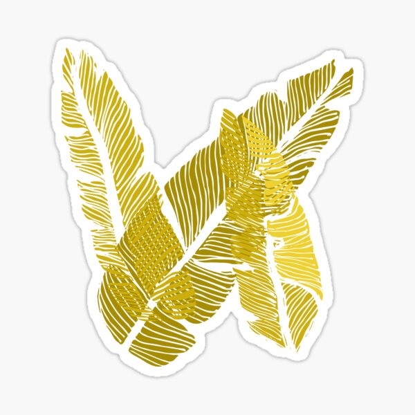 Carved Yellow & Blue Jungle #redbubble #decor #buyart Sticker