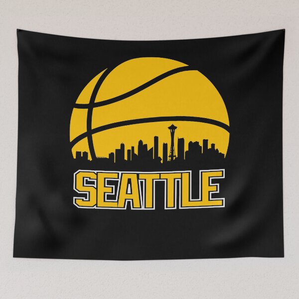 Item preview, Retro Sonics Basketball Seattle City Skyline  designed and sold by zayvonmano.