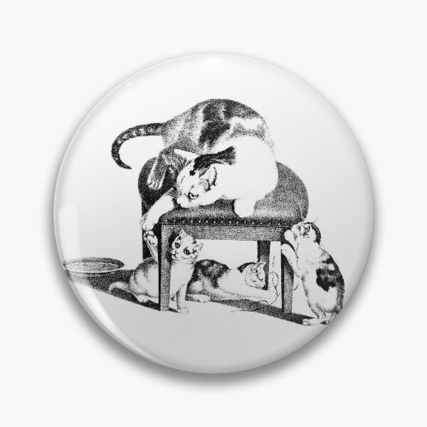 Item preview, Domestic Cat On A Stool And Three Playful Kittens: Illustration by Gottfried Mind, The Raphael of Cats 1768-1814 designed and sold by TeachUrb.