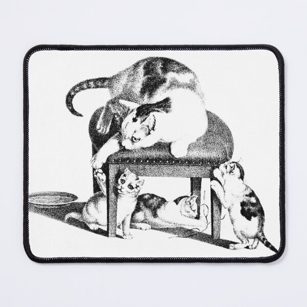 Item preview, Domestic Cat On A Stool And Three Playful Kittens: Illustration by Gottfried Mind, The Raphael of Cats 1768-1814 designed and sold by TeachUrb.
