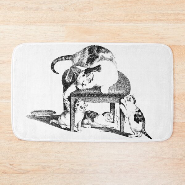 Item preview, Domestic Cat On A Stool And Three Playful Kittens: Illustration by Gottfried Mind, The Raphael of Cats 1768-1814 designed and sold by TeachUrb.