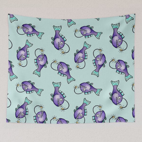 Item preview, Angler Fish Watercolor Art designed and sold by kmstudio.
